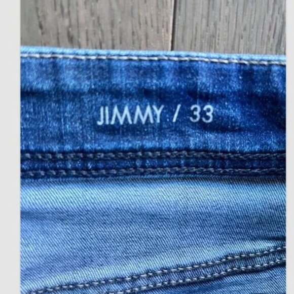 Fidelity Jimmy Straight Leg Jeans Size 33 Blue Designer Denim Premium Stretch - Picture 4 of 9